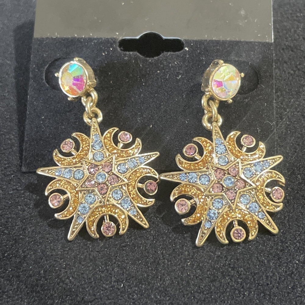 Betsey Johnson Heavens to Betsey Gold Celestial Aurora Whimsy Star Earrings